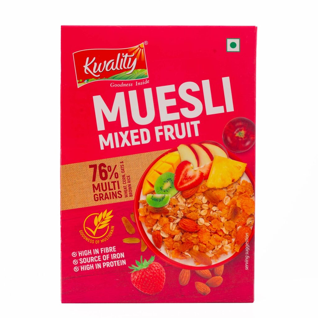 Kwality Muesli Mixed Fruit Box 400gx24. The Bounty Shop