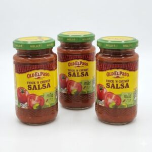 Old El Paso Mild Thick and Chunky Salsa with its signature